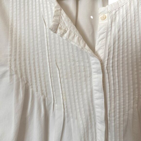 JOIE Kalyssa Pleated Eyelet Blouse White Sz Medium - Picture 5 of 6